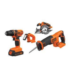 20V MAX* POWERCONNECT Cordless 4 Tool Combo Kit with Drill/Driver. Circular Saw. Reciprocating Saw and Work Light. Battery and Charger Included